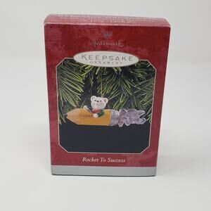 1998 Hallmark Rocket To Success Keepsake Handcrafted Christmas Holiday Ornament